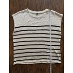 Sleeveless Striped Sweater Vest Knit Top Womens Size Large Preppy Casual Layer Black Photo 3