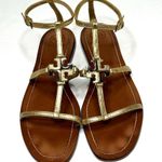 Tory Burch  Lowell Flat Gladiator Sandal in Gold Size 9.5 Photo 0