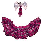 Hustler Hollywood Fuchsia Plaid Skirt and Tie Set Pink Photo 1