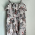 American Eagle  Outfitters Gray and Pink Ruffle Jumpsuit Photo 4