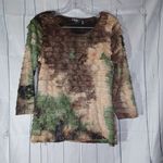 Elementz  petite 3/4 sleeve Ruffle shirt with sparkles Photo 0