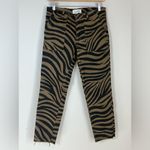 NILI LOTAN Jenna Pants Tiger Print Straight Leg Low Rise Size 2 or 27 Tan Photo 2