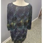 Catherine's Woman's Plaid Blouse‎ Long Sleeve Career Office Wear Top Blue Size 4X Photo 1