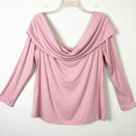 Eloquii Pink Ribbed Knit Long Sleeve Off the Shoulder Sweater Size 14/16 Photo 0