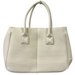 Hoxis White Pebbled Office Lady Handbag Tote Purse 13 x 9.5 x 4.5 inches Photo 2