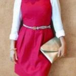 J.Crew Ladies Berry Red Wool Pleated Jumper Shift Dress ~ Women's Size 12 Photo 1