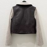 BDG Vegan Faux Leather Chocolate Sherpa Lined Soft Fuzzy Sleeves Moto Jacket Photo 8