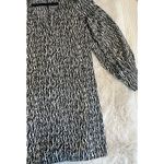 H&M  Long Balloon Sleeve Animal Zebra Print Blouse Shirt Black‎ Size S Photo 3