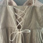 Dancing Queen Gold Strapless Floral Dress‎ Photo 3