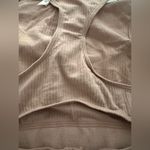 DKNY  Tan Ribbed Cropped High Neck Racerback Tank NWT Photo 2