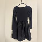 ZARA  Voluminous Textured Black Party Dress Square Neck New Size Medium Blogger Photo 2