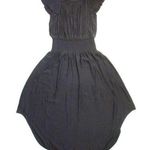 Ramy Brook NWT Yassi Smocked Midi in Black V-neck Blouson Dress L $465 Photo 0