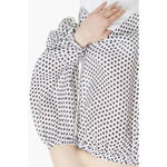 Milly  Jillian Dot Print Silk Off the‎ Shoulder Top Size P (0-2) Fabric Italy Photo 3