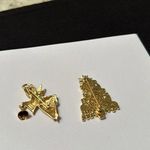 Lot Of 2 Brooch Pins Angel & Christmas Tree Jesus Is The Reason For The Season Gold Photo 4