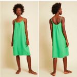 Nation Ltd  Adele Midi Dress Gauzy Cotton Relaxed Summer Lime Green size M Photo 3
