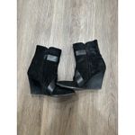 Givenchy  Wedge Ankle Boots‎ Black Buckled Suede Size 37 Pointed Toe Photo 2