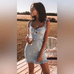 For Love & Lemons Periwinkle Sweetheart Heart Print Mini Dress Size L Large Photo 3