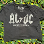 ACDC Cropped Back in Black T Shirt Size Small Photo 0