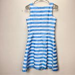 Lilly Pulitzer Lilly‎ Pulitzer Blue Stripe Floral Embroidery Sleeveless Flare Joslin Dress Sz 6 Photo 5
