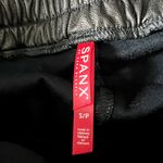 Spanx  Faux Vegan Leather Like Ankle Crop Mid Rise Jogger Pants Black Small Photo 1