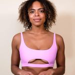 KBSWIM Pink Cutout Bikini Top Size L Photo 0