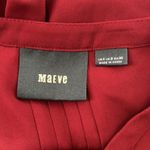 Anthropologie Maeve Shirt Womens 4 Teni Blouse Burgundy Red Laser Cutout Neck Photo 5