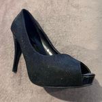 Black Shimmer Hidden Platform Pump Women’s Heels size EU39/US 8 EUC like new Photo 5
