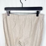 J.Jill  Linen Stretch Pants Flat Front Slit Ankle Macademia Tan Size Small Photo 4