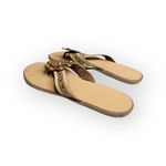 Coach Deadstock: new  ❃ Kelby Flower Hardware Thong Sandal ❃ Latte Leather ❃ 8.5 Photo 4