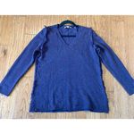 White + Warren purple cashmere vneck fringe trim sweater m Size M Photo 1