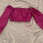 Off the Shoulder Cargo Cropped Top Purple Photo 1