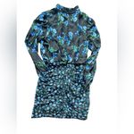 Shoshanna Kiana Mixed Floral Mini Dress Blue Black Size 4P Photo 10