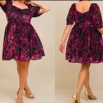 Torrid  16 Dress Retro Cocktail Plus Semi Formal Velvet Burnout Babydoll Dress Photo 1