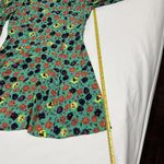 ZARA  Green Dress Pansy Flowers Yellow Red Purple Sz M Medium Photo 3