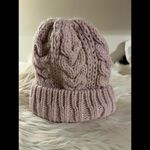Pale Pink Cozy Cable Knit Beanie with Plush Lining Photo 2