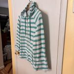 Ruby Rd . Women Teal & White Striped Zip Up Light Weight Hoodie-Small Photo 2