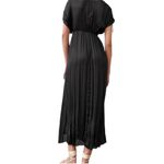 ZARA  NWT black drawstring sleeve cut out satin maxi dress Photo 10