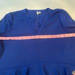 Elle  Royal Blue Ruffle Blouse  Sz Small-Long Sleeve-High/Low Photo 6