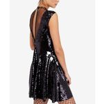 Free People NWT  Dance Til Dawn Illusion Black Sequin Mini Dress Photo 1