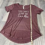 Maurice's Maroon Purple Graphic Tee - You Can't Scare Me I'm a Mom; NEW!; Large Photo 5