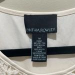 Cynthia Rowley  Lace Mesh Embroidered Sleeveless Blouse Ivory Womens Size Medium Photo 4