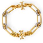 Tory Burch NWT Auth. Roxanne Pave Bracelet in rolled Tory Antique Gold Photo 3