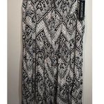 Notations Maxi Skirt Size XL Black White Tiered Geometric Artsy Boho Pull On NEW Photo 0