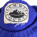 Vintage 90s Summit County Neon Purple Aztec Knit Cropped Crewneck Sweater Small Photo 7