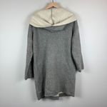 BLANK NYC  Cardigan Womens Medium Heather Gray Wool Blend Knit Long Sleeve Hooded Photo 2
