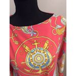 J. McLaughlin XL Nautical Pink 3/4 Sleeve boat Neck Dress Knee Length Photo 7