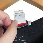 Talbots Vintage Women’s Medium 100% Wool Cardigan Black Felted Angels Gold Beads Photo 8