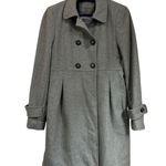 ZARA Basic Wool Blend Gray Coat Size M Double Breasted Classic Photo 0
