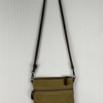MYRA Bag Brown Leather & Blue/Gray Canvas Crossbody Purse Western Boho Style Bag Photo 1