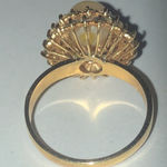 Size 8 18K HGE Gold Plated Faux Pearl CZ Rhinestone Vintage Statement Ring Photo 6